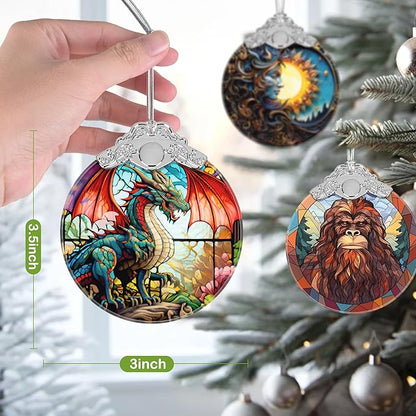 Christmas Ornament, 2025 Ornaments for Christmas Tree, Stained Glass Hanging Ornament, Holiday Ornaments, Unique Gift Idea - Flying Dragon
