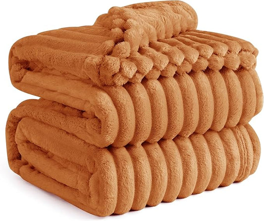 Bedsure GentleSoft King Blanket for - Cozy Soft Fall Blankets for Women, Cute Large Throws for Girls, Orange, 108x90 Inches