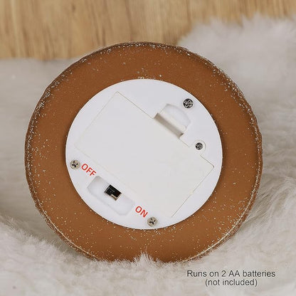 Juegoal Lighted Christmas Table Decorations with Star and 10 LED Lights Battery Operated, Indoor Xmas Thanksgiving Holiday Wedding Party Tabletop Desk Ornament, Set of 2 (Gold, Silver)