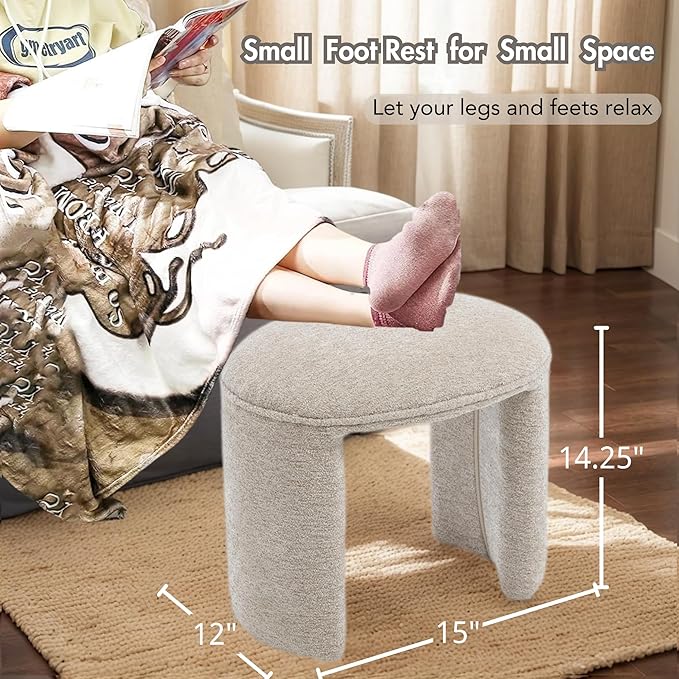3-Pieces Modern Upholstered Ottoman Waterfall Bench for Bedroom End of Bed Accent Chair, 53" Chenille Entryway Bench Sets, Comfy Indoor Narrow Window Bench Bed Stool Living Room Bedroom, Oatmeal