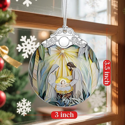 Nativity Scene Christmas Ornament, Jesus Birth Christmas Ornament, Holy Family Decoration, Religious Decor, Christian Holiday Decor, Christian Gifts, Religious Gifts, Gift Exchange, Gift Idea
