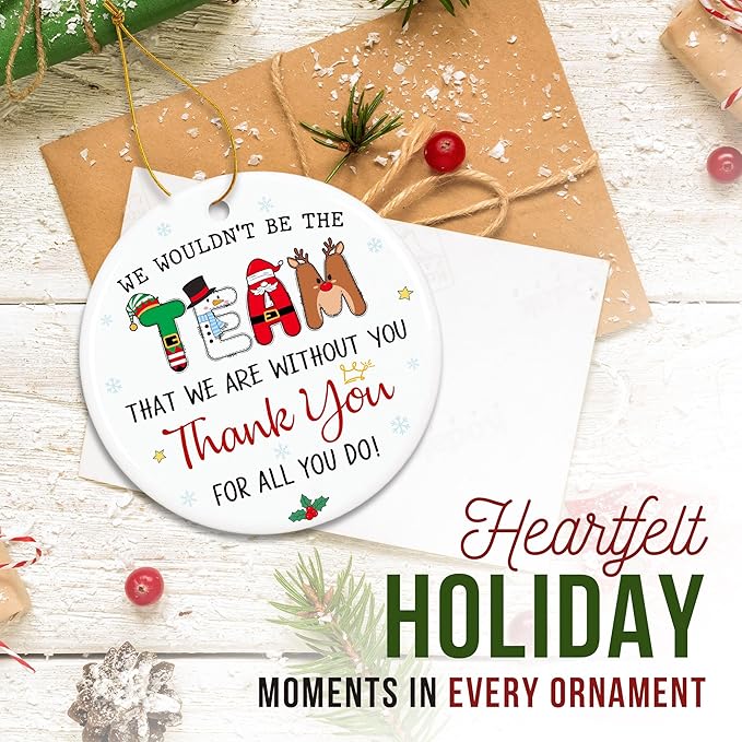 ZAGKOO Best Boss Ever Christmas Ornament 2025 - Appreciation Gifts for Boss Lady, Managers, Leaders - Thank You Gifts for Women, Bosses, Team, Coworkers - Holiday Ceramic Tree Xmas Decoration