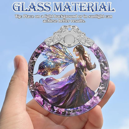 Stained Glass Ornament - Fairy Christmas Decor for Tree, Gift Exchange Ideas