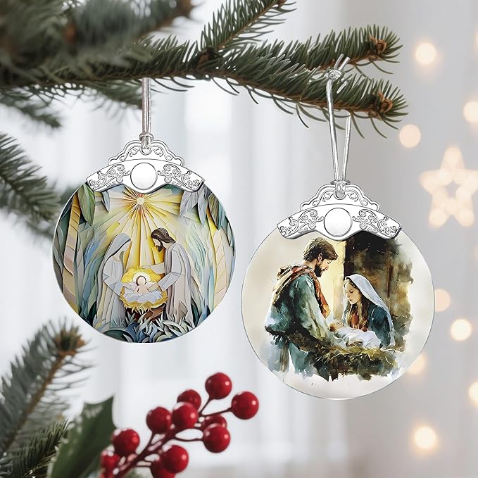 Nativity Christmas Ornament, Religious Ornament, Jesus Mary Joseph, Christian Christmas Decoration, Unique Faith Gift, Religious Gifts, Christian Gifts, Gift Idea