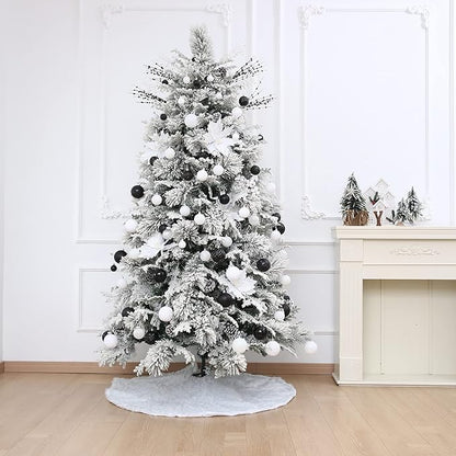 White Christmas Ball Ornaments Christmas Tree Decorations 36pcs Shatterproof Christmas Ornaments Set with 6 Styles in 3 Sizes(Small Medium Large)
