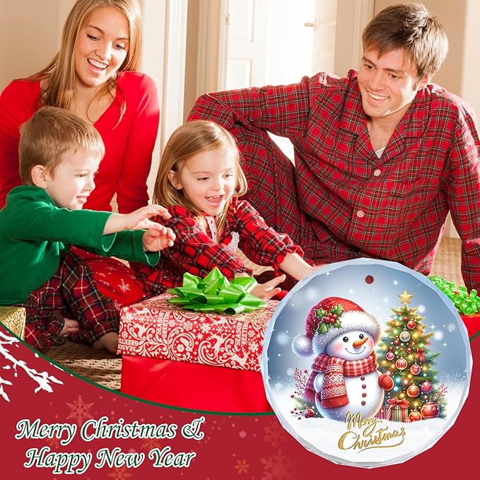 Christmas Ornaments Snowman Ornaments, Crystal Glass Ornaments for Christmas Tree Decoration - Holiday Hanging Ornament - 2025 Christmas Tree Ornament.