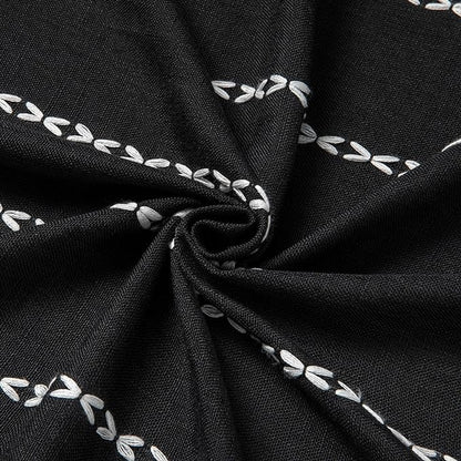 MitoVilla Black Boho Fabric Shower Curtain, Modern Farmhouse Polyester Linen Shower Curtains for Vintage Rustic Bathroom Decor, Country Tassel Thick Cloth Shower Curtain, 72 x 72