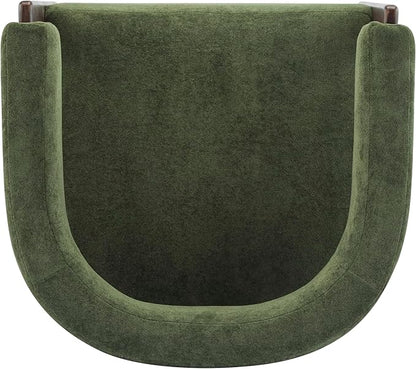 Christopher Knight Home Nettie Modern Accent Chair for Living Room, Velvet Fabric Single Lounge Sofa Chair with Wooden Frame, Comfy Reading Chair for Bedroom, Lounge Armchair with Cushion, Olive Green