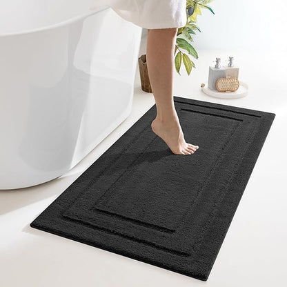 GRANNY SAYS Large Bathroom Rugs Non Slip Washable, 24" x 48", Water Absorbent Bath Mats for Bathroom, Thick Soft Shaggy Bath Rug, Microfiber Shower Room Floor Mat Decor, Charcoal Gray