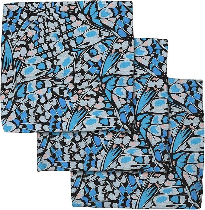 GEOMETRY Kitchen Dish Cloths Quick Dry Geoweave Premium Rags Blue Garden Wings
