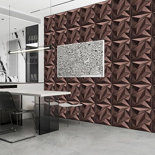 Art3dwallpanels Antique Copper 33 Pack 3D Wall Panels for Interior Decor, PVC Textured Wall Panels 12''x12'' Cover 32.Sq.Ft.Antique Copper