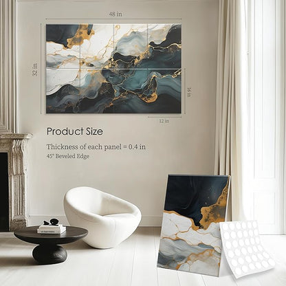 8-Pack Acoustical Wall Panels 48x32 Inches Acoustic Panels Sound Absorbing Decorative Sound Dampening Panels for Studios, Offices, Theaters, Adhesive Included