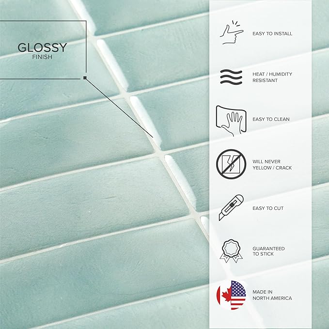 SMART TILES Peel and Stick Backsplash - 5 Sheets of 11.43" x 9" - 3D Adhesive Peel and Stick Tile Backsplash for Kitchen, Bathroom, Wall Tile