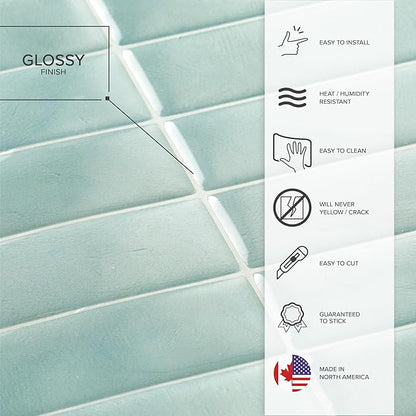 SMART TILES Peel and Stick Backsplash - 5 Sheets of 11.43" x 9" - 3D Adhesive Peel and Stick Tile Backsplash for Kitchen, Bathroom, Wall Tile