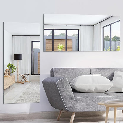 KOCUUY Large Frameless Mirror, 60x30 Inch Rectangle Bathroom Vanity Mirror for Over Sink, Upgraded Shatterproof Unframed Design for Bedroom, Living Room, Entryway