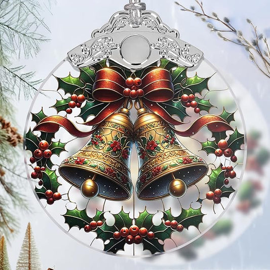 Bell Stained Glass Orament - Christmas Ornament - Christmas Decorations for Tree - Holiday Present ldeas - Gift Exchange
