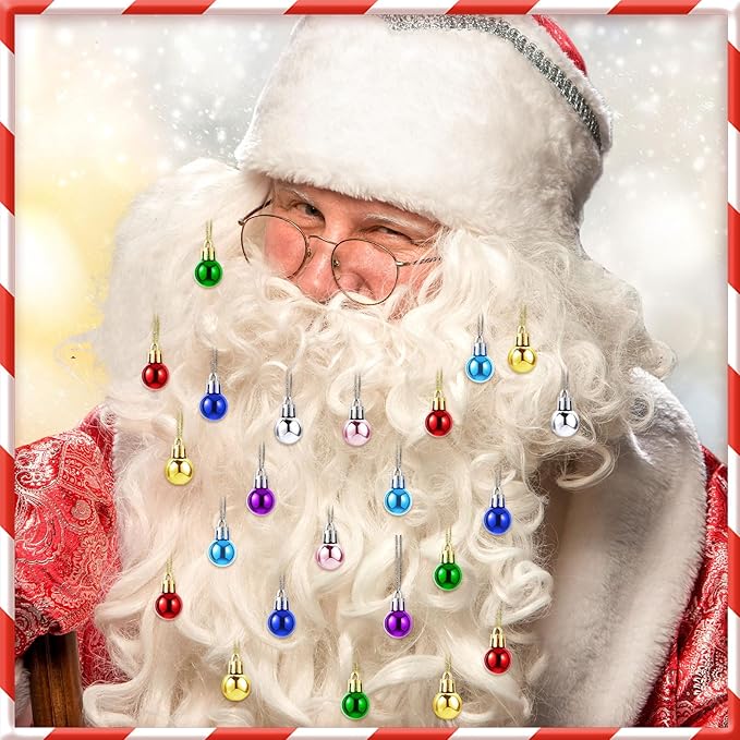 Jansun 60PCS Christmas Mini Balls Ornaments Multicolour Miniature Xmas Tree Hanging Decorations Small Vintage Glitter Balls for Holiday Party Outdoor Indoor DIY Craft Decor Supplies(Shiny Surface)