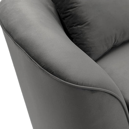 Christopher Knight Home 87.50" Curved Oversized 2 Seater Sofa, Upholstered Couch Chair, Soft Seating, Cozy Loveseat with Armrest, Reading Sofas for Living Room, Home Rest, Grey