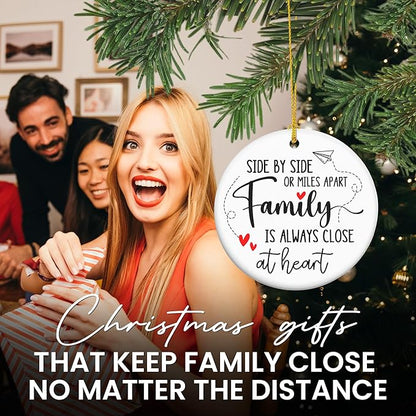 Christmas for Women Men - Ceramic Christmas Ornaments 2025 for Tree Decorations - Family Long Distance Gifts for Mom Dad, Gift for Sister Brother, Grandma Grandpa Gift Ideas