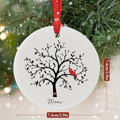 in Loving Memory Ornament - Cardinal Memorial Christmas Ornament - Remembrance Tree of Life Ornament - Sympathy Gifts for Loss of Mom - in Memory of Mom