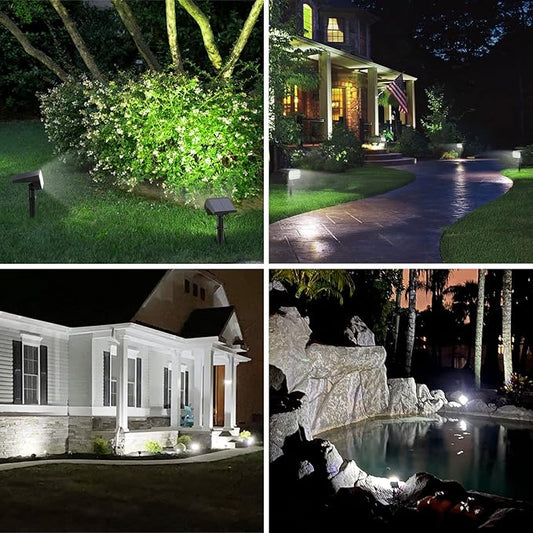 WELALO Solar Spot Lights Outdoor, [6 Pack/65 LED/3 Modes] Solar Landscape Spotlights, Solar Powered Christmas Halloween Lights, IP68 Waterproof Wall Lights for Walkway Yard Garden Driveway(Cool White)