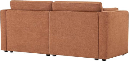 CHITA Small Modular Sectional Fabric Sofa Set, Extra Comfty Loveseat Cloud Couch, FSC Certified Modular Sectional Couch for Living Room, 78 inch Width,2 Seat Modular Sofa, Terracotta