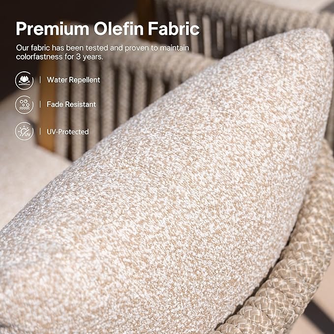 PURPLE LEAF Outdoor Dining Table Set for 12, Aluminum Outdoor Patio Table and Chairs Set with Olefin Cushions, 13 Pieces Patio Furniture Set for Garden or Deck, Beige