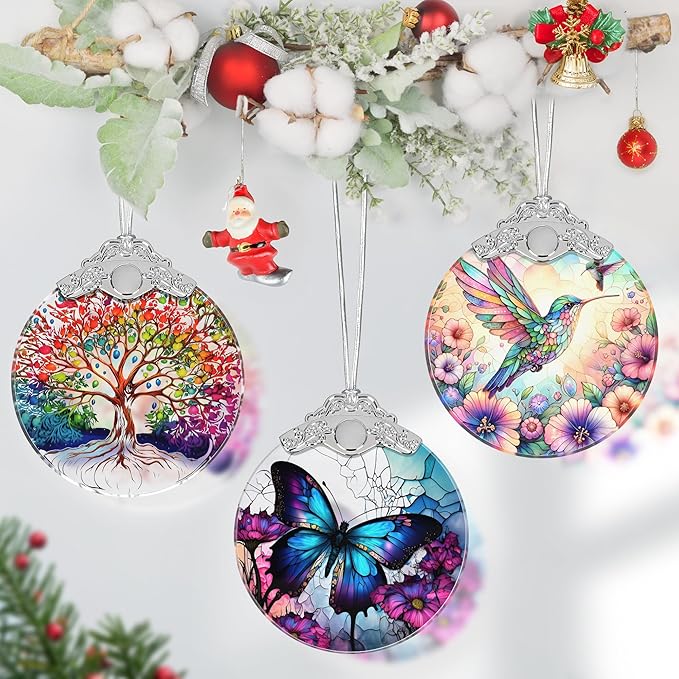 Stained Glass Butterfly Ornament - Christmas Tree Decor
