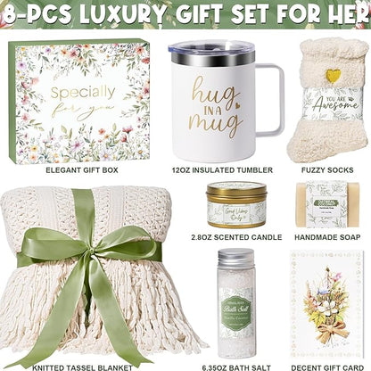 Self Care Gifts for Women Get Well Soon Gifts, Birthday Gifts for Women Care Package, Sympathy Gift Baskets Spa Gifts Set, Thinking of You Christmas Inspirational Gifts for Mom Her Friend Sister Wife