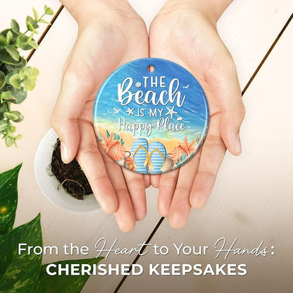 ZAGKOO Beach Themed Gift - Beach Gifts for Women - Beachy Ornaments - Decoration Gifts for Women, Men, Family, Friends - Beachy Christmas Party Decorations - Ceramic Christmas Ornament 2025