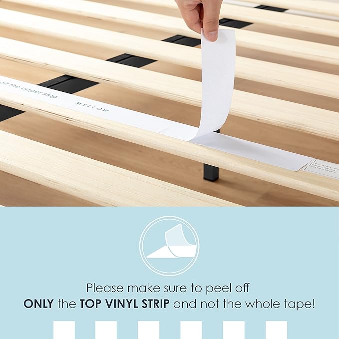 Mellow Naturalista Classic 12 Inch Solid Wood Platform Bed Frame with Wooden Slats, Queen, Black