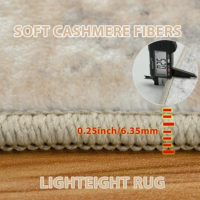 5x7 Area Rugs for Living Room Rug Washable: Abstract Rug for Dining Room Bedroom Carpet Non Slip 5 by 7 Indoor Modern Nursery Home Office Beige Grey