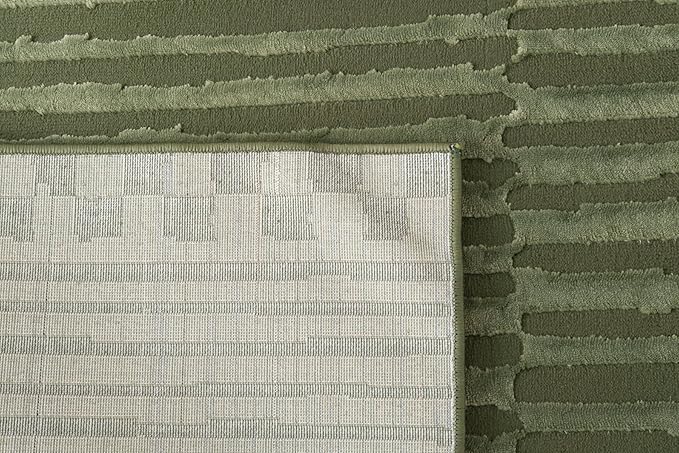 Revival Rugs Soloba 5'3"x7'10" Washable Area Rug for Living Room Bedroom - 100% Recycled Oeko-TEX Certified, Medium Pile, Green