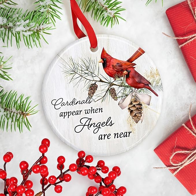 Cardinal Ornament - Cardinal Christmas Ornament - Christmas Memorial Ornament - Remembrance Gifts - Sympathy Gifts for Loss of Loved One