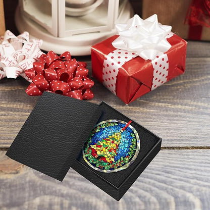 Christmas Tree Ornament 2025 - Ceramic Hanging Decor for Christmas Tree - Festive Xmas Ornament Gift - Round Seasonal Decoration for Home or Office