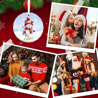 Snowman Ornaments, Christmas Ornaments, Crystal Glass Ornament Decoration for Christmas Tree, Xmas Holiday Decoration