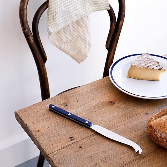 Cheese Knife 9.4 inches - Bistrot Collection - All Cheeses - Stainless Steel & Nylon - Dishwasher Safe - Navy Blue - Brilliant Finish