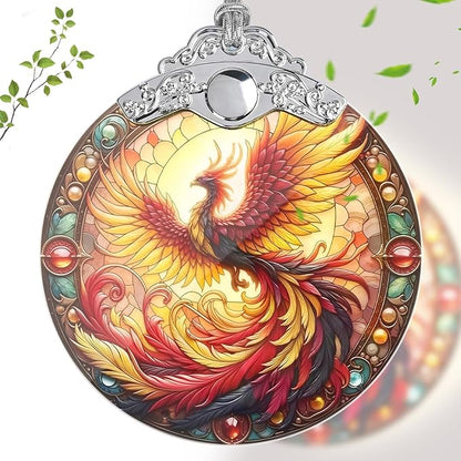Stained Glass Phoenix Ornament, Phoenix Christmas Tree Ornaments Xmas Decorations, Holiday and Xmas Presents