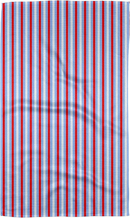 GEOMETRY Patriotic Kitchen Towels Quick Dry Microfiber Red White Blue Liberty Lines 4th of July Holiday
