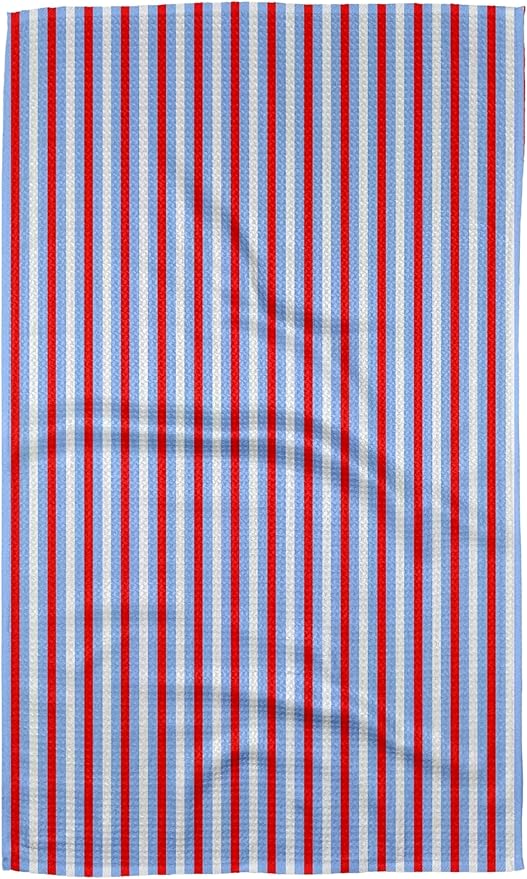 GEOMETRY Patriotic Kitchen Towels Quick Dry Microfiber Red White Blue Liberty Lines 4th of July Holiday