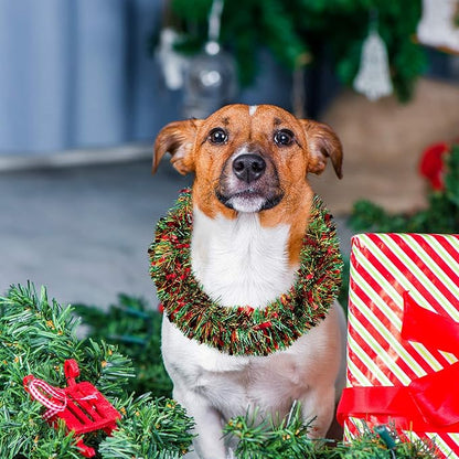 50 Feet Christmas Tinsel Garland Metallic Twist Garland Xmas Tree Decorations Wedding Birthday New Year Hanging Ornaments Party Supplies 3 Inch(Red, Green and Gold)