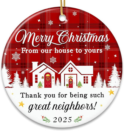 ZAGKOO Neighbor Christmas Ornaments 2025 - Best Christmas Neighbors Gift Ideas, Great Gifts for Next Door Neighbor - Friendship Gifts for Neighbors, Women, Men - Ceramic Keepsake 2025