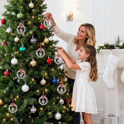 Christmas Ornament 2025 for Xmas Tree Decorations - 2025 Santa Gnome Christmas Wreath Ornament with Rotatable Gnome for Holiday Decoration Keepsake Gift