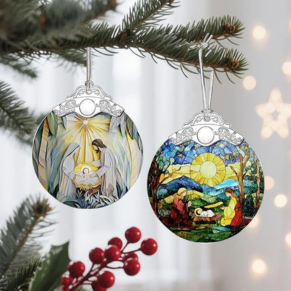 Christmas Ornament, Christmas Tree Decor, Christian Ornament, Nativity Scene, Religious Home Decor, Christian Gifts, Religious Gifts, Gift Exchange, Gift Idea - Pattern D