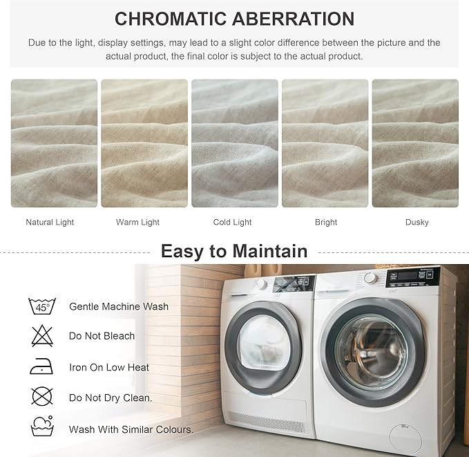 Simple&Opulence 100% Linen Duvet Cover Set, 3 PCS Natural French Flax Linen Duvet Cover Queen Size, Breathable Soft Comfy Linen Bedding Comforter Cover with 2 Pillowcases(Linen, 88"x92")