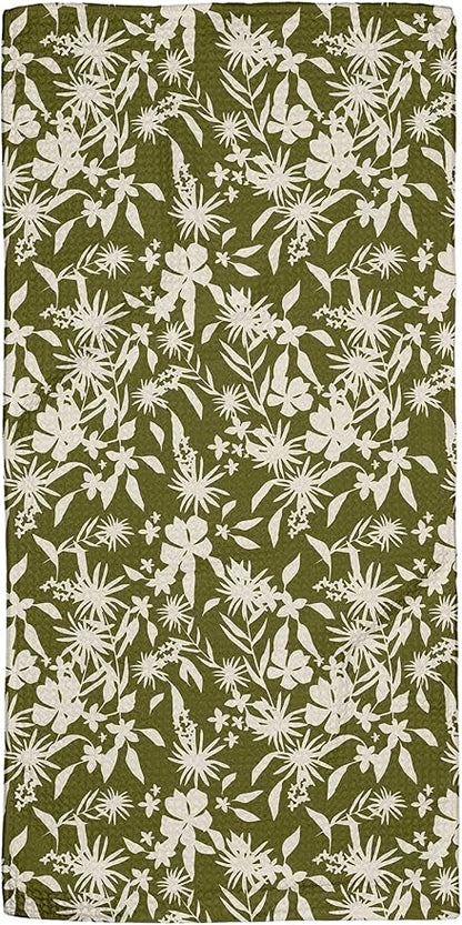 GEOMETRY Fall Bar Towel Quick Dry Microfiber Premium Leafy Luxe 12x24