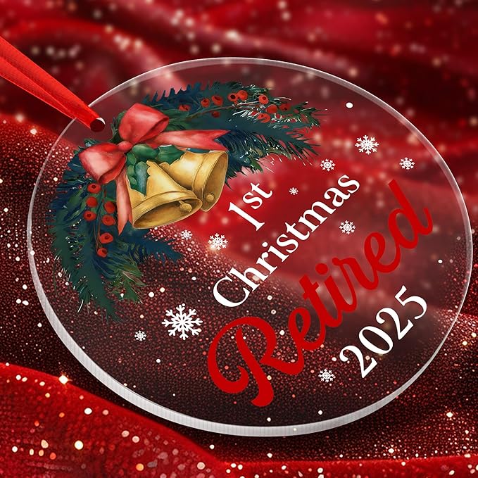 First Christmas Retired Ornament 2025, Retirement Gift for Woman, Men, Happy Retirement Gifts for Nurses, Teacher, Police, Doctor, Coach, Boss, Coworker, Mom, Dad, Friend, Best Retiring Present