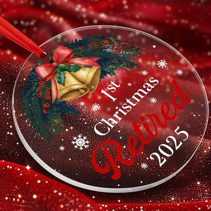 First Christmas Retired Ornament 2025, Retirement Gift for Woman, Men, Happy Retirement Gifts for Nurses, Teacher, Police, Doctor, Coach, Boss, Coworker, Mom, Dad, Friend, Best Retiring Present