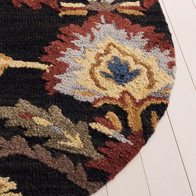 SAFAVIEH Blossom Collection Runner Rug - 2'3" x 8', Charcoal & Multi, Handmade Wool, Ideal for High Traffic Areas in Living Room, Bedroom (BLM402H)