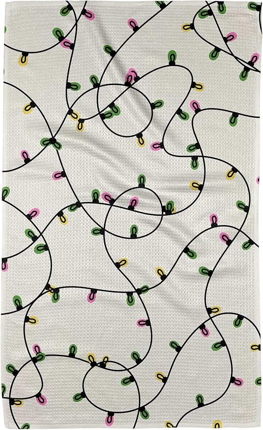 GEOMETRY Christmas Kitchen Towels Quick Dry Microfiber Premium Towel Festive Lights 1 Pack